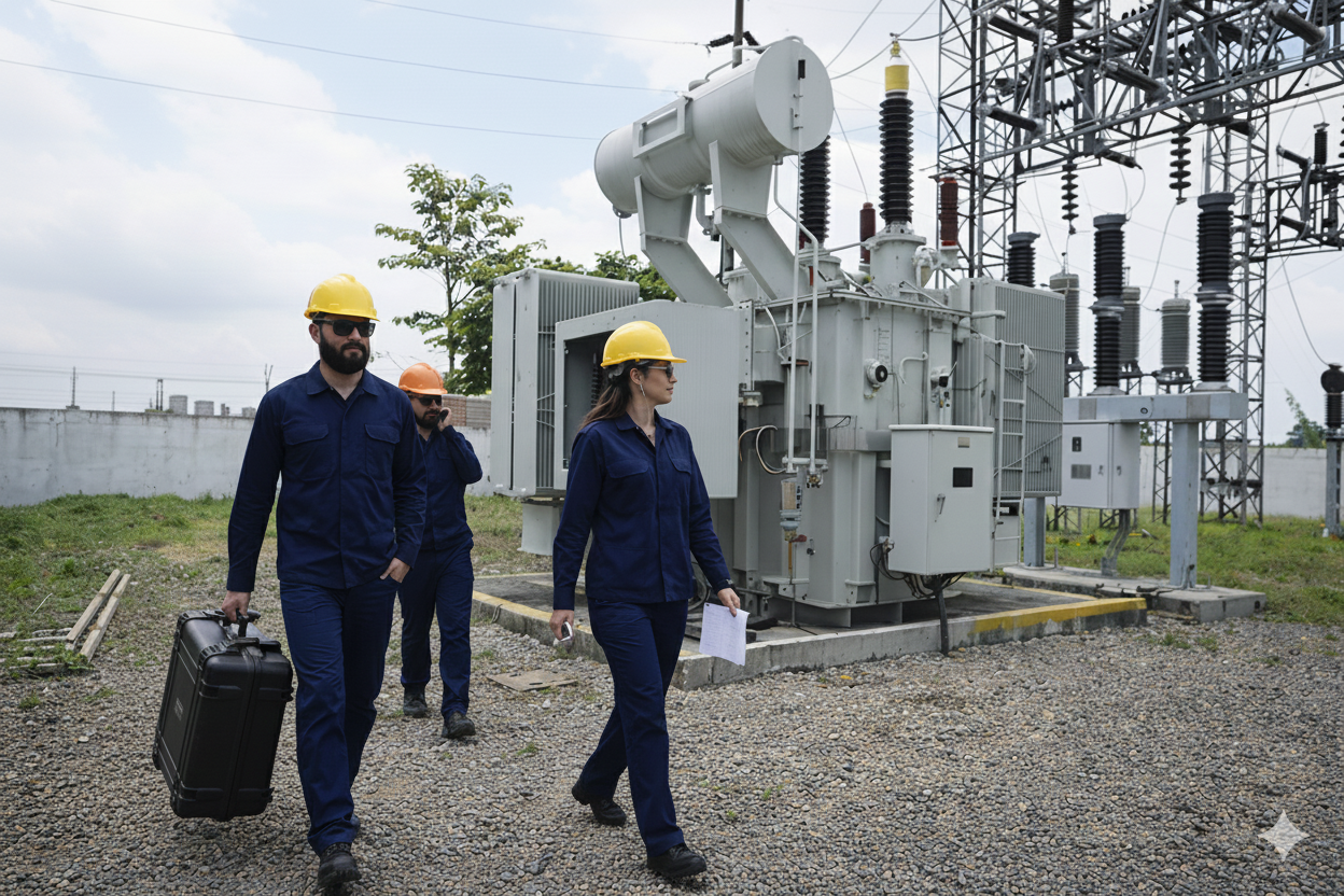 Transformador eléctrico industrial para mantenimiento predictivo